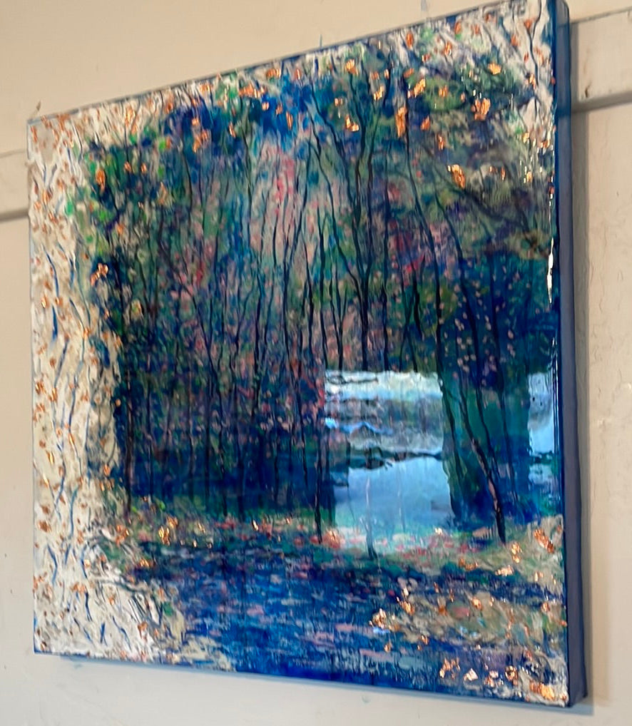 Original painting - Springtime woodland stream