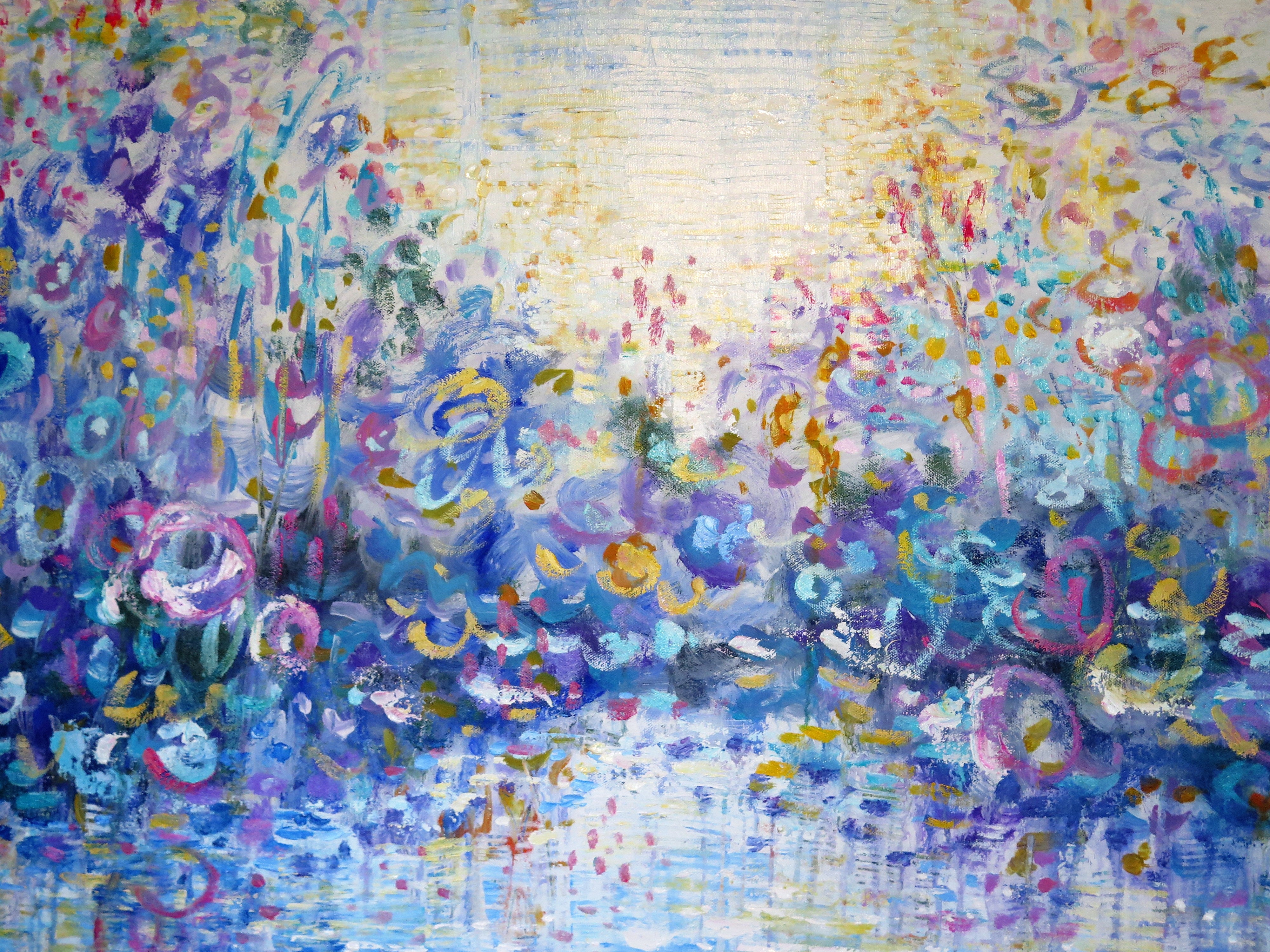 Original painting - Heavens Springtime 48 x 24 -mixed medium -large painting