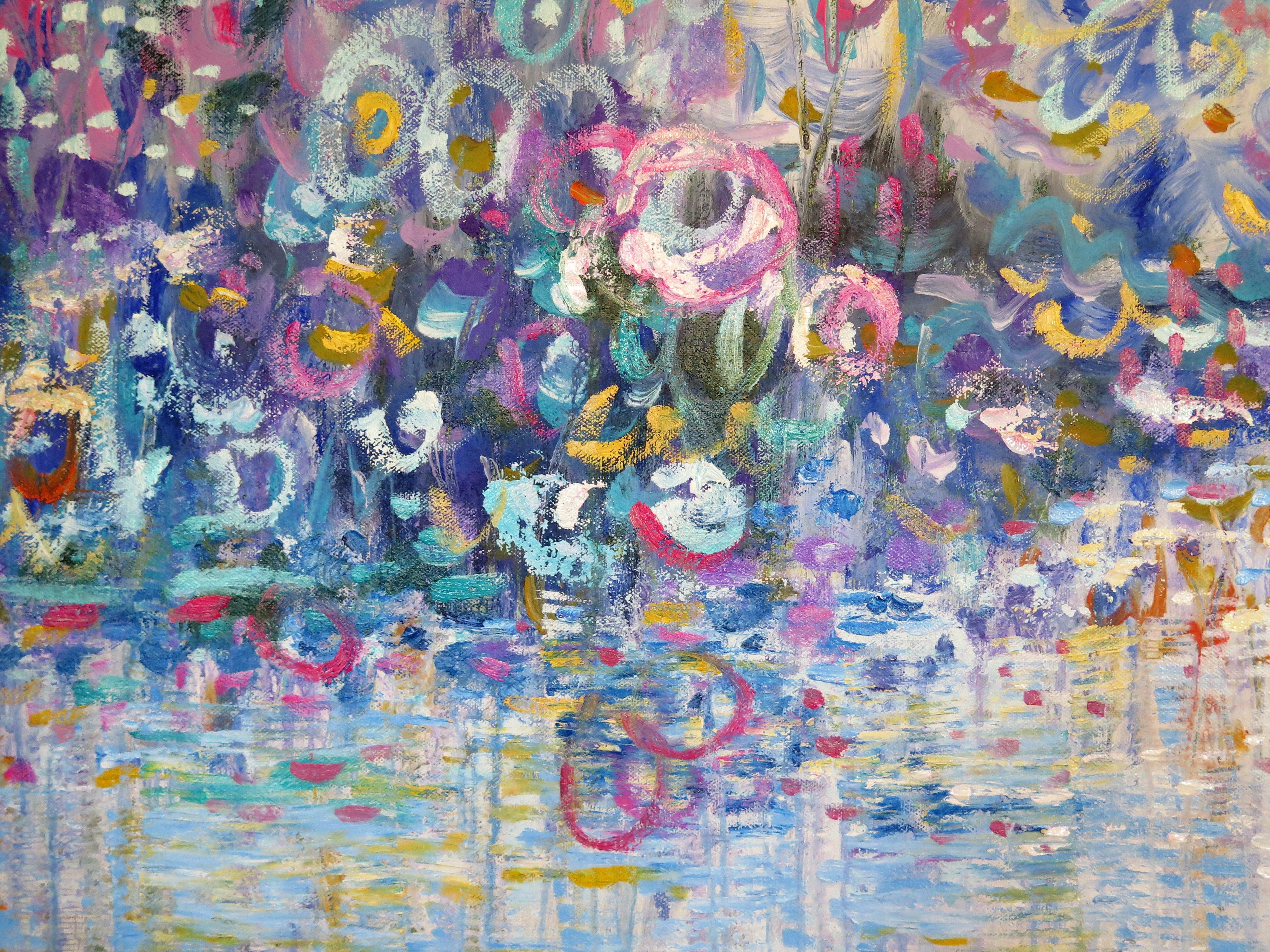 Original painting - Heavens Springtime 48 x 24 -mixed medium -large painting