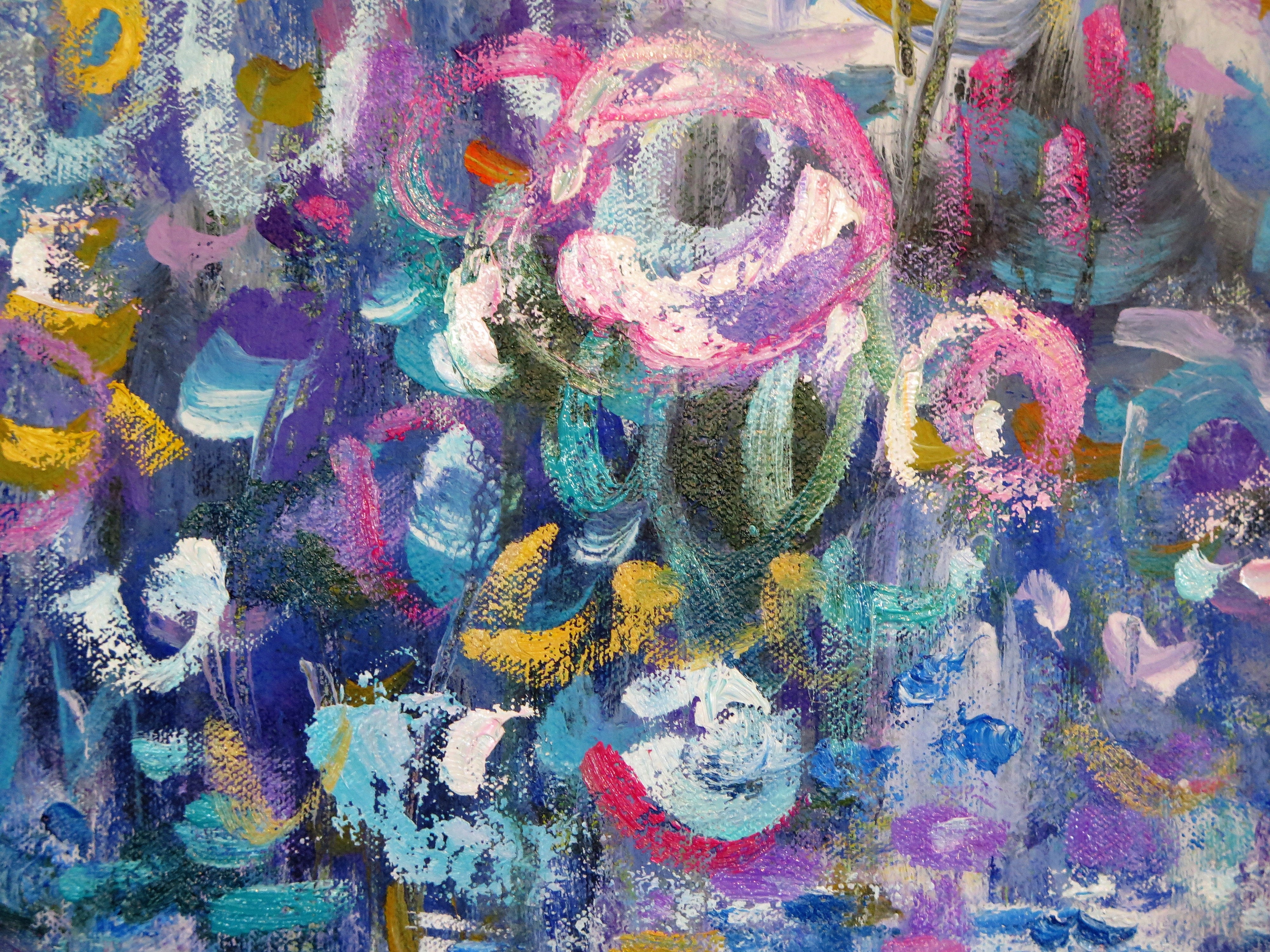 Original painting - Heavens Springtime 48 x 24 -mixed medium -large painting