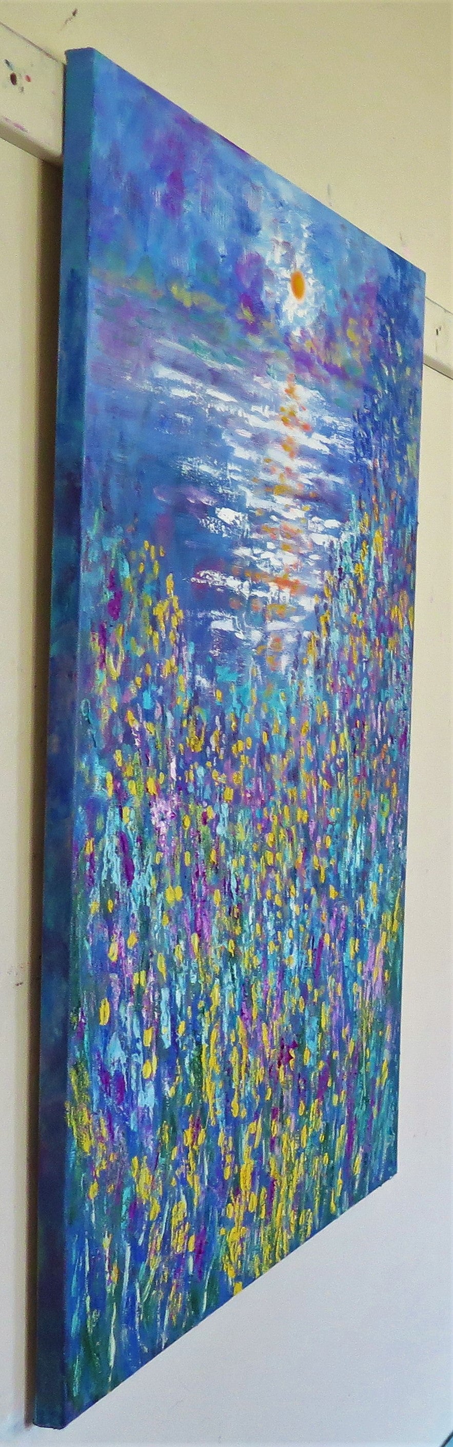 Original painting - Sunset Reflection Stream -24 x 36 x 1