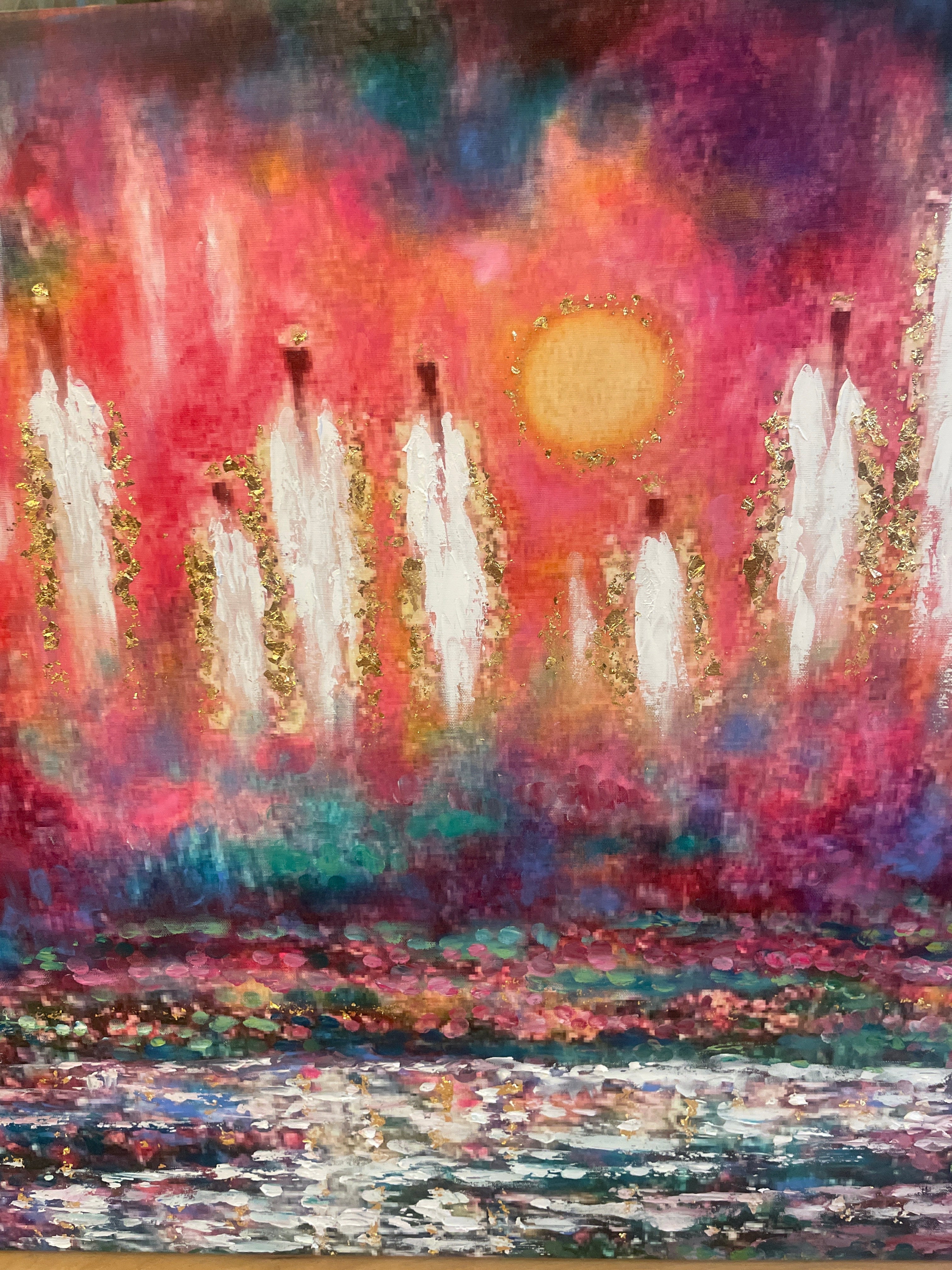 Angels in heavens sunlight ,# 1of 5 limited edition embellished Angel prints