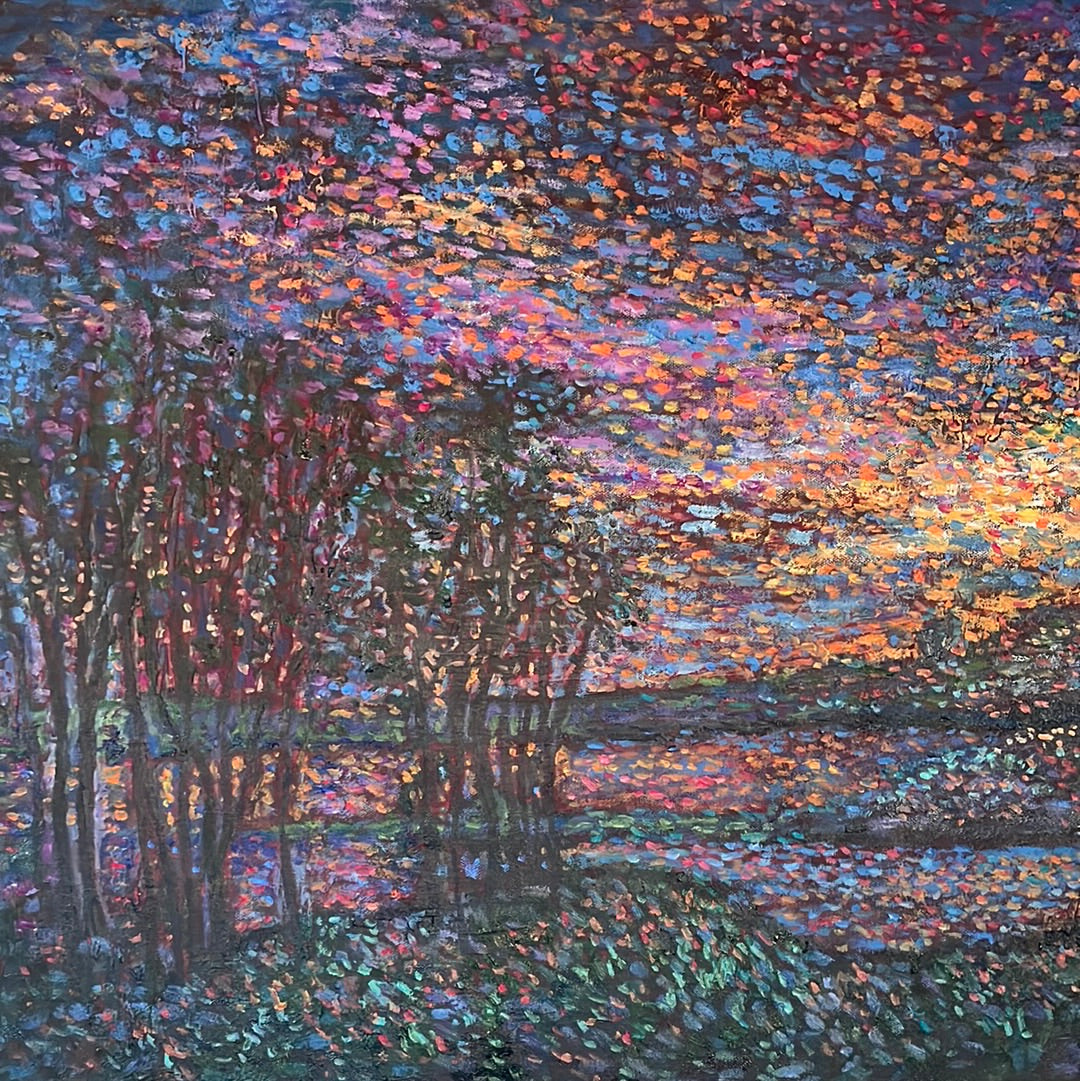 Original painting - Sunset off our deck -lk don Pedro   - 36 x 24 x 1
