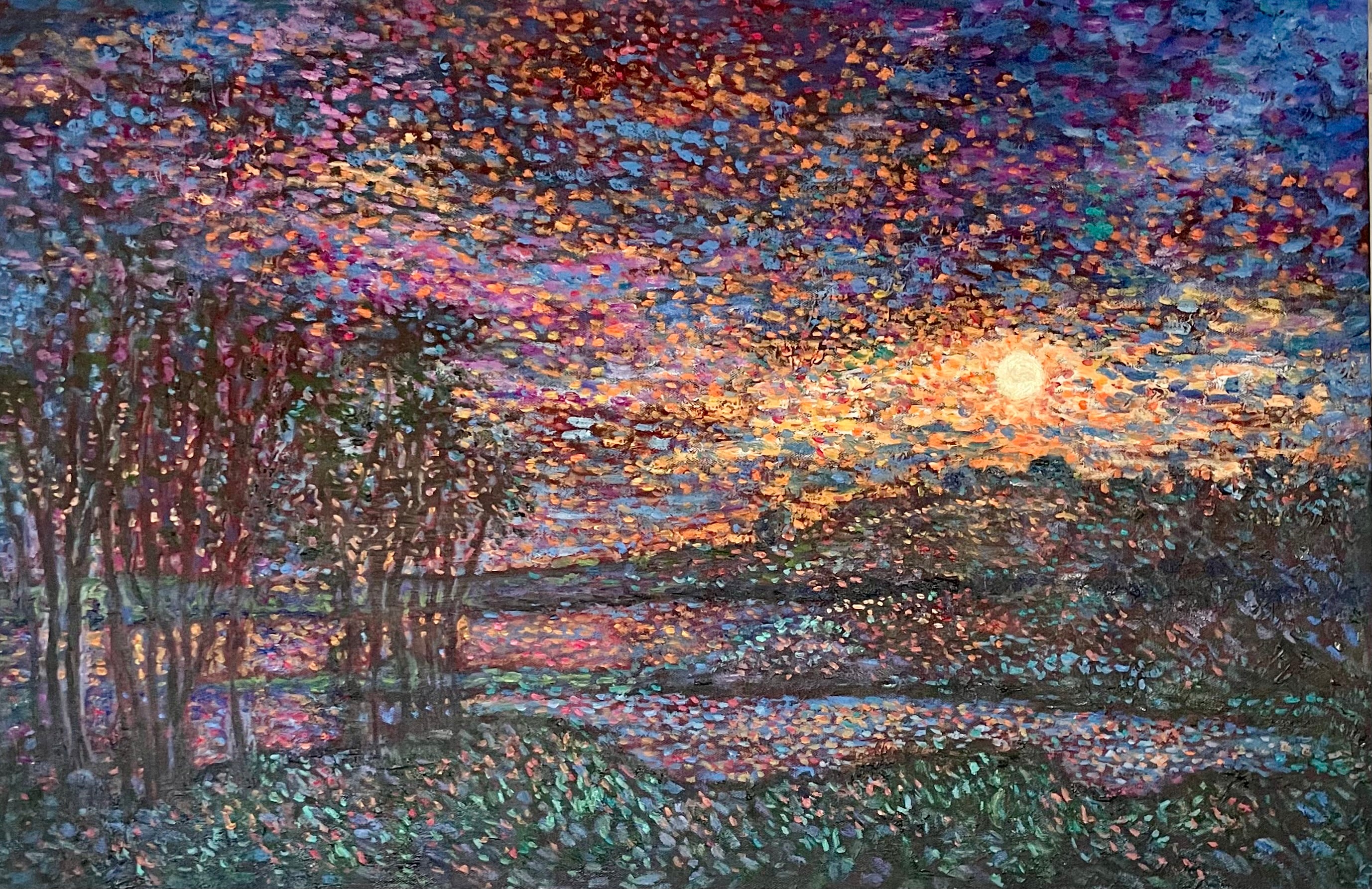 Original painting - Sunset off our deck -lk don Pedro   - 36 x 24 x 1