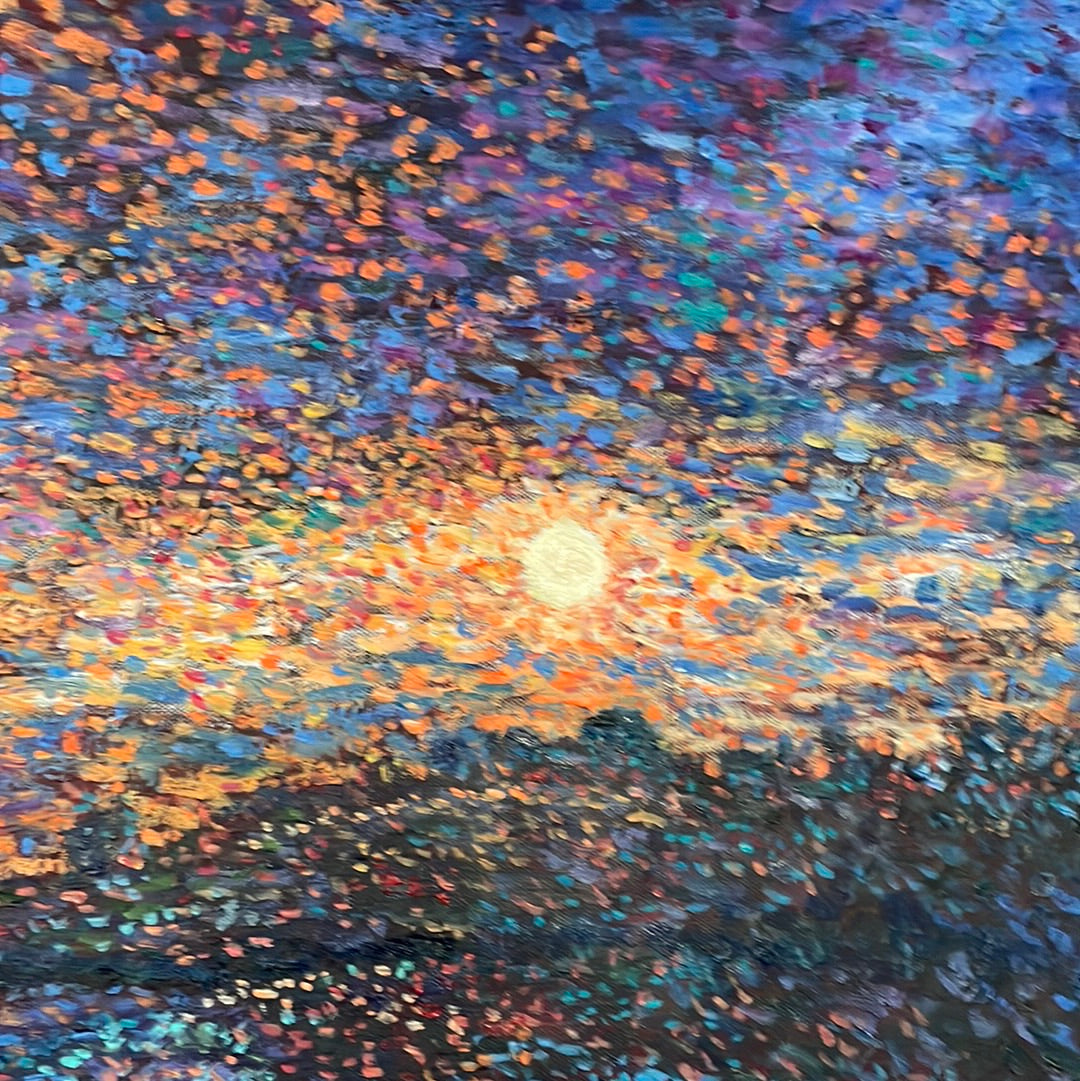 Original painting - Sunset off our deck -lk don Pedro   - 36 x 24 x 1