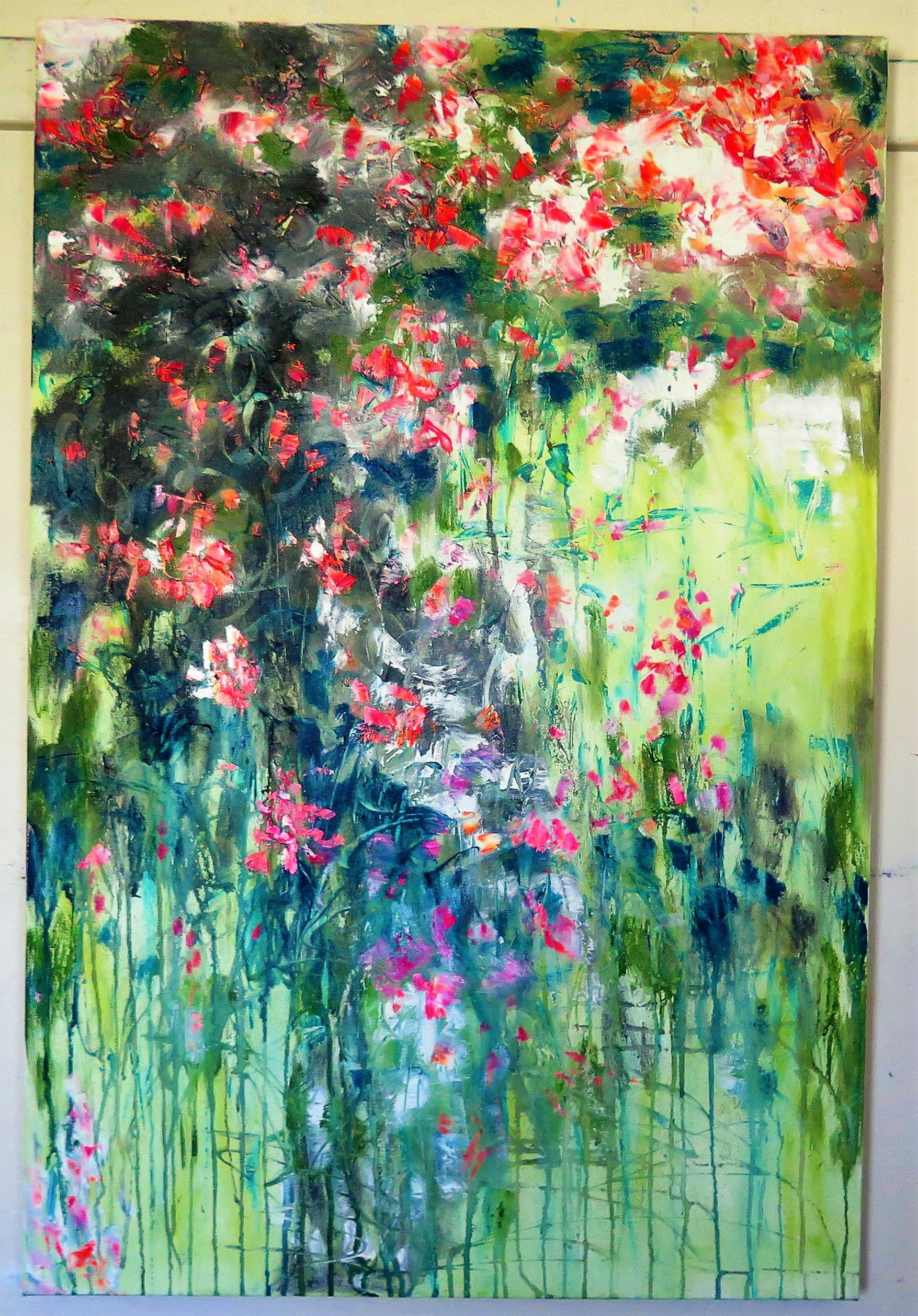 36x24x1 - Original Painting - Ambers Garden -oil and cold wax painting