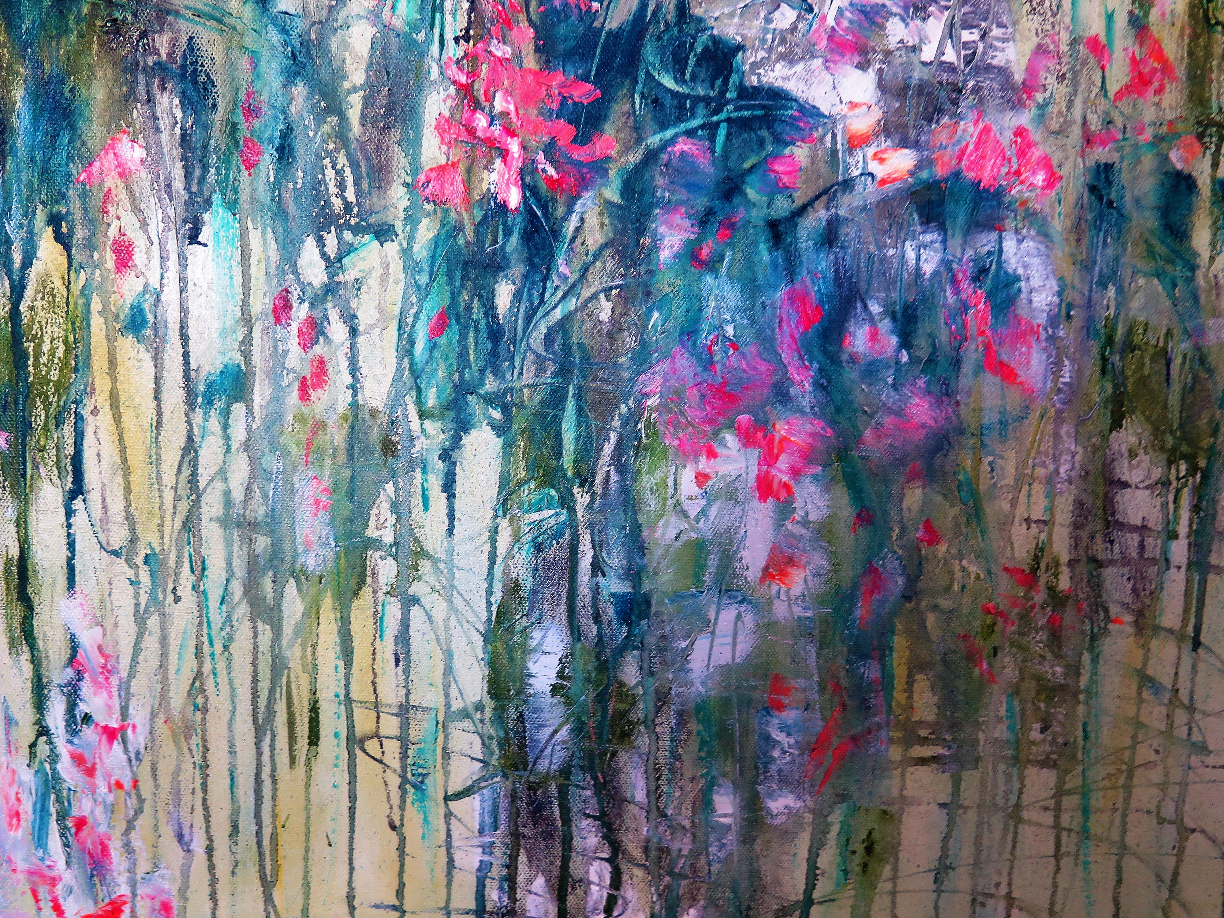 36x24x1 - Original Painting - Ambers Garden -oil and cold wax painting