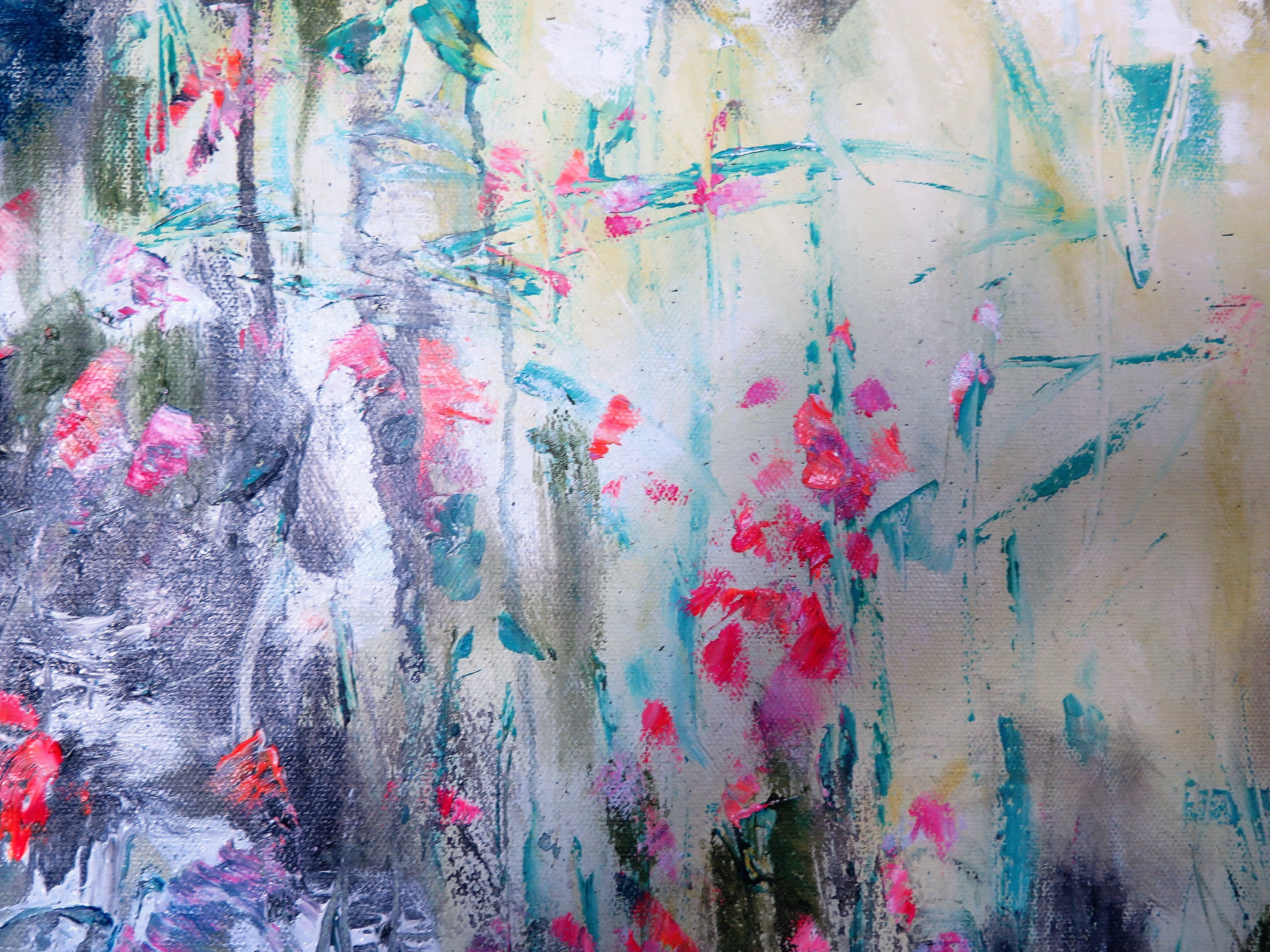 36x24x1 - Original Painting - Ambers Garden -oil and cold wax painting