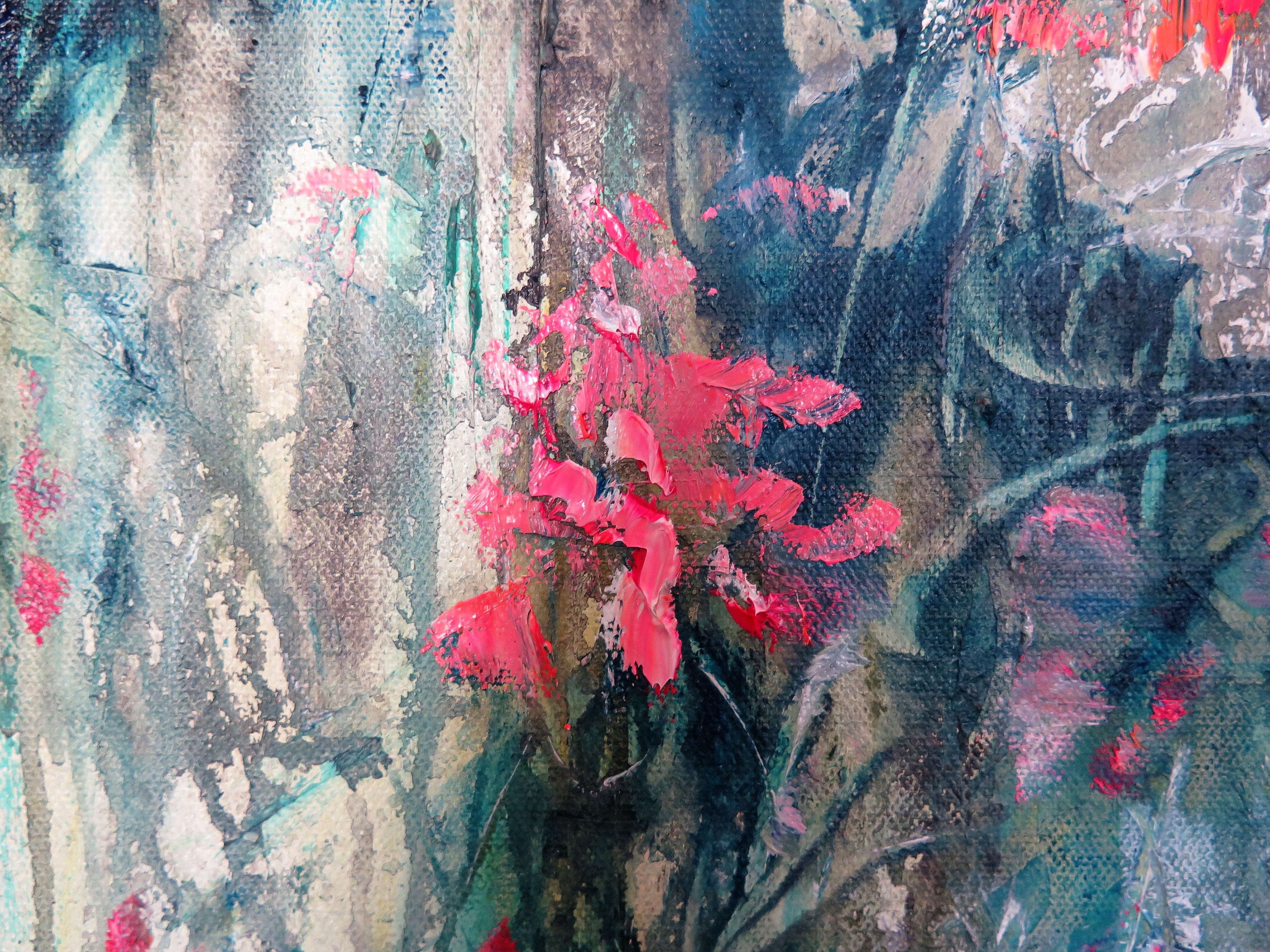36x24x1 - Original Painting - Ambers Garden -oil and cold wax painting