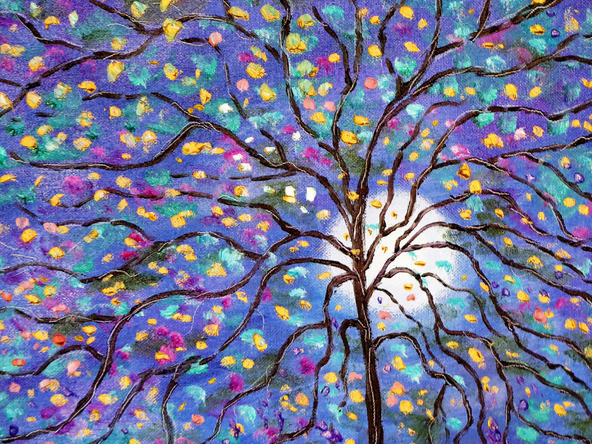 Original painting - Firefly Flight 24 x 18 x 1 - oilpainting