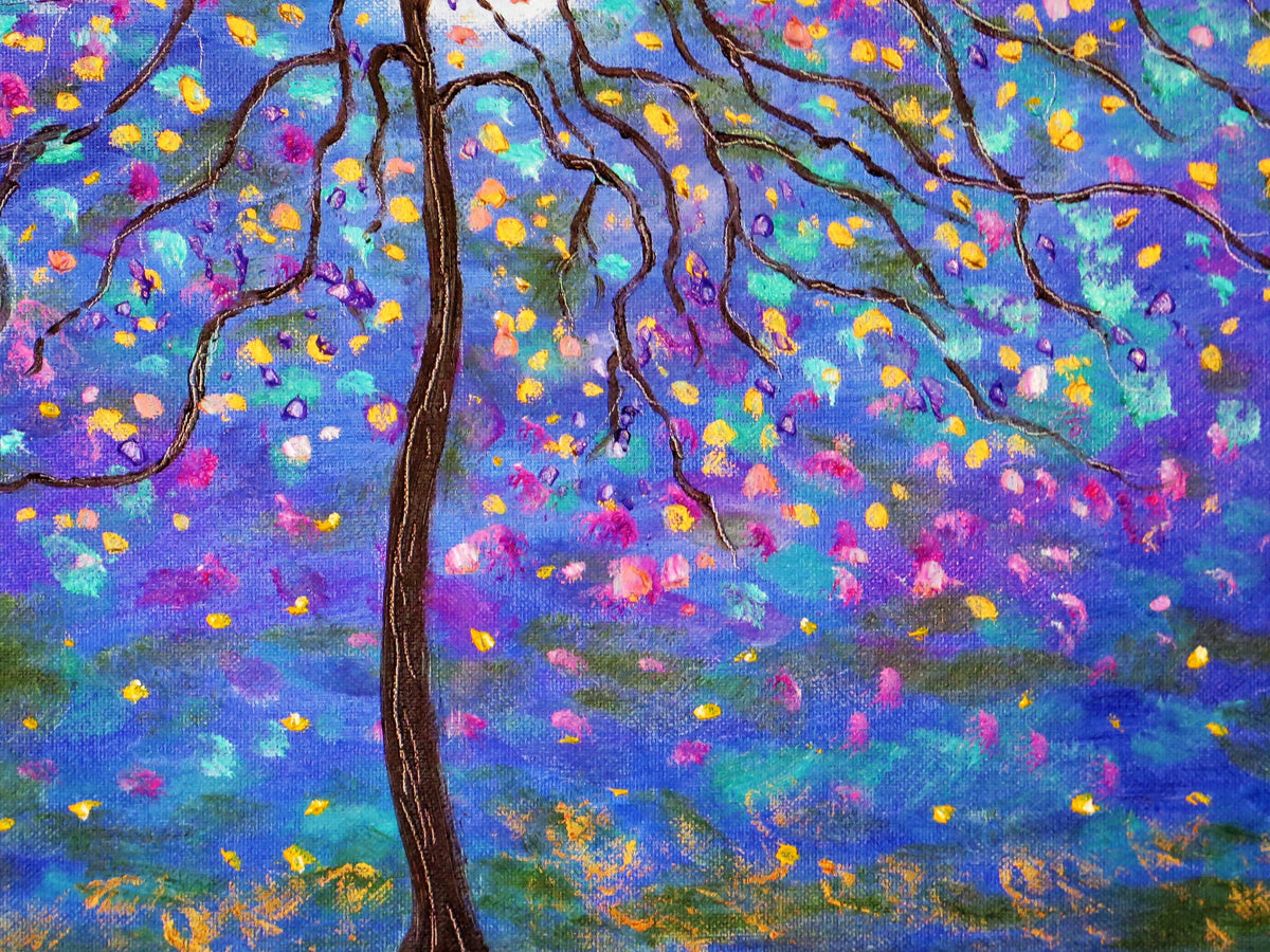 Original painting - Firefly Flight 24 x 18 x 1 - oilpainting